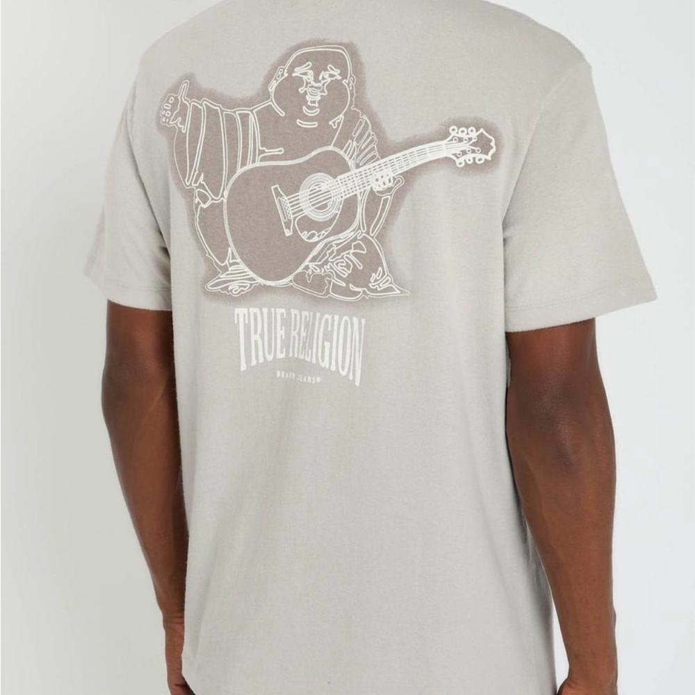 True Religion Men's Beige Graphic Tee